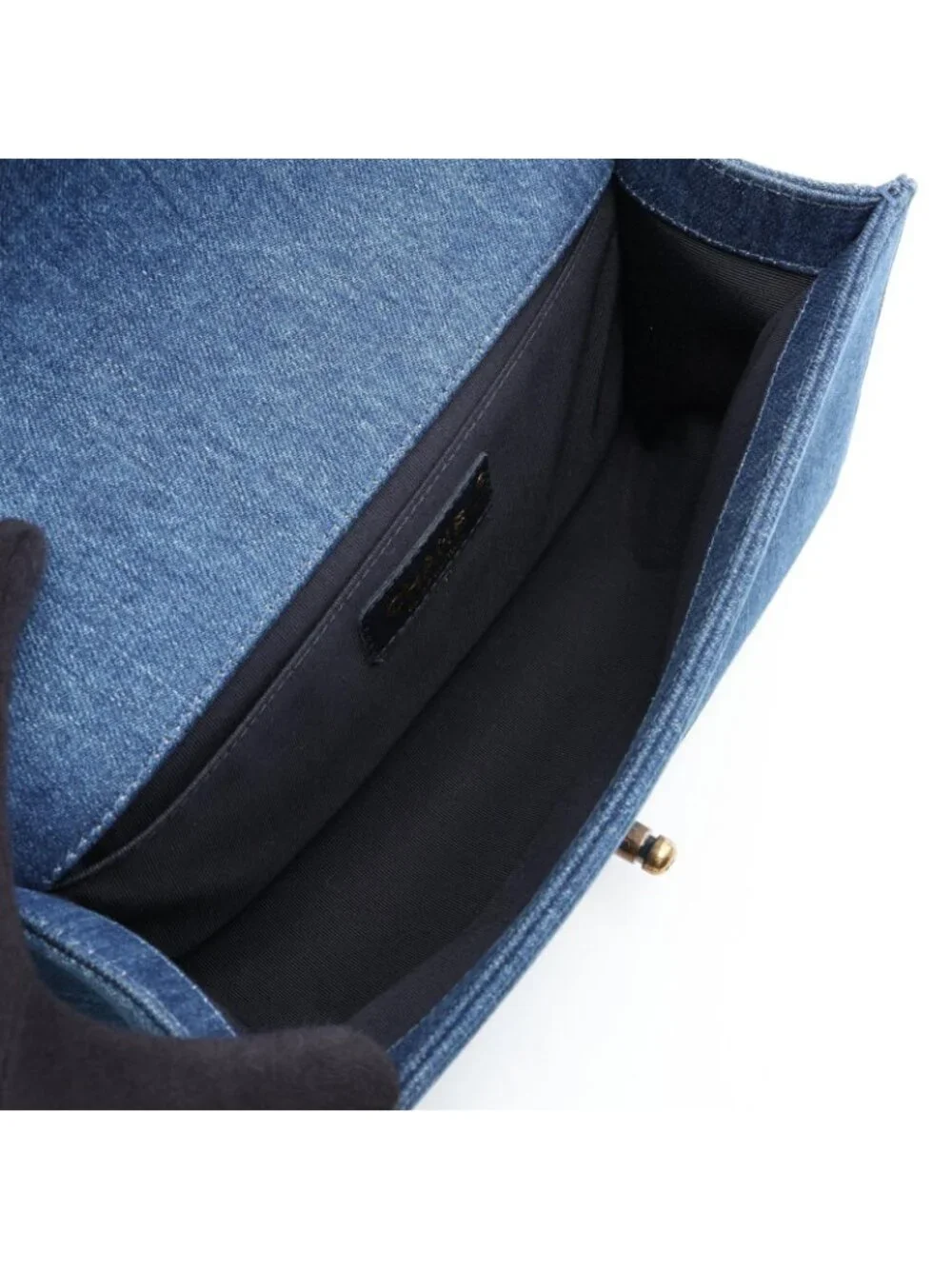 Chanel Shoulder Bag Boy Patchwork Denim Blue Chain